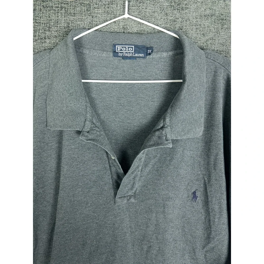 Polo Ralph Lauren Long Sleeve Polo Shirt Mens 3X Gray‎ Cotton Pique Classic Fit